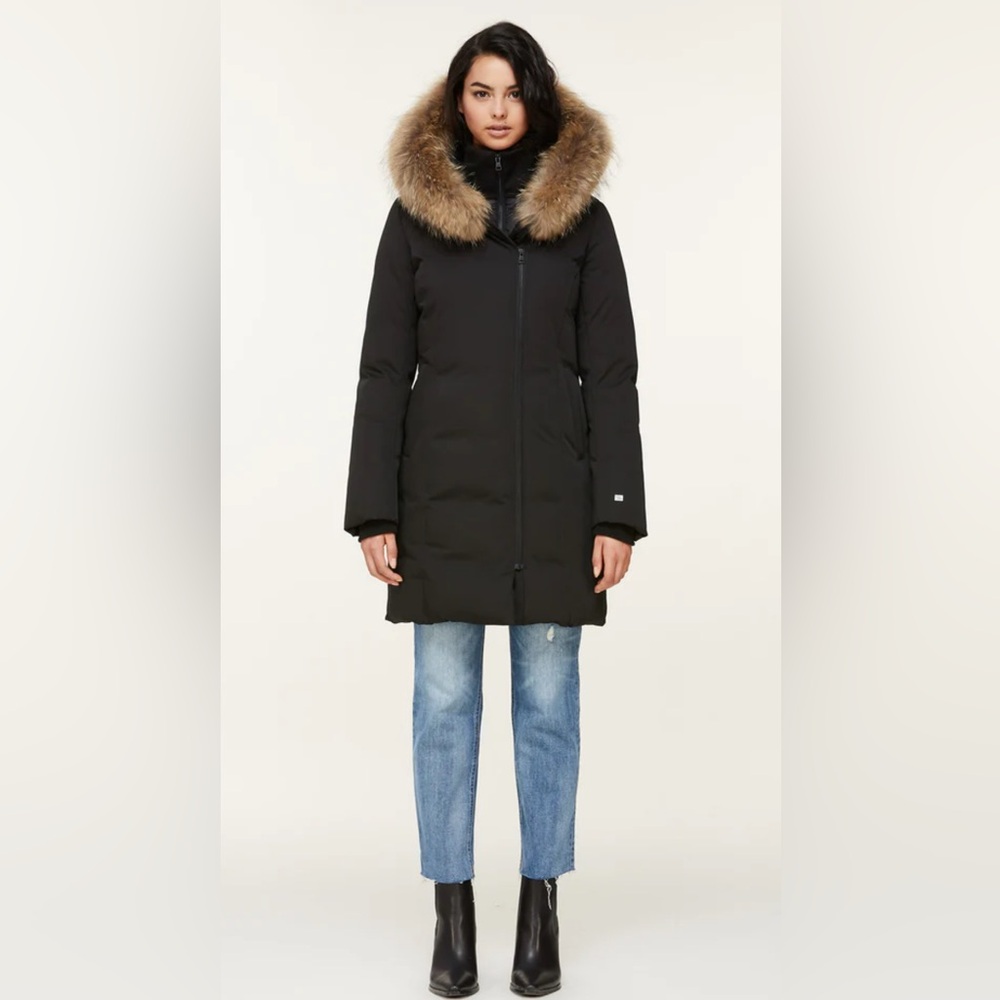 Soia & Kyo Removeable Fur Trim Parka, Size Small, Womens